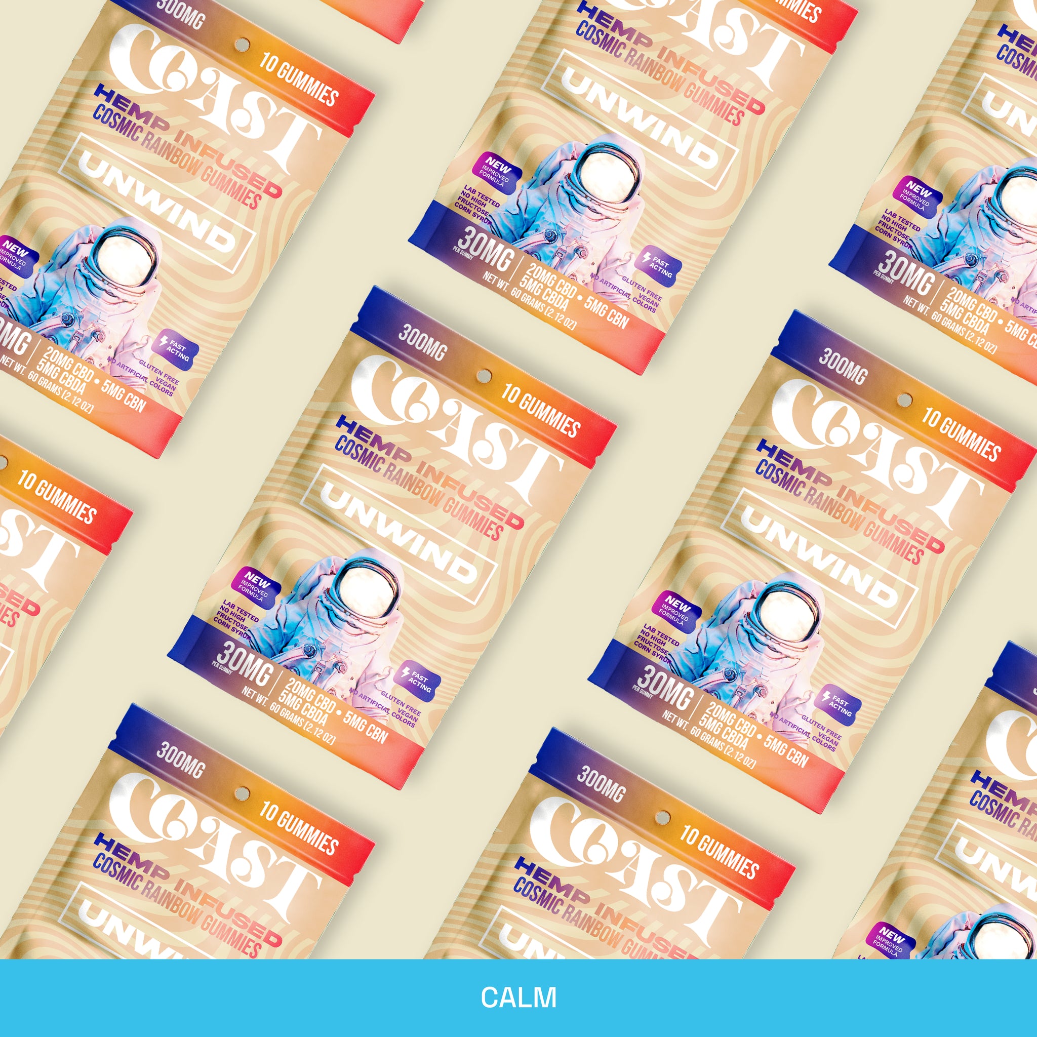 CBD+CBN Sleep Gummies - Coast Hemp Infused Gummies - Unwind 10pk