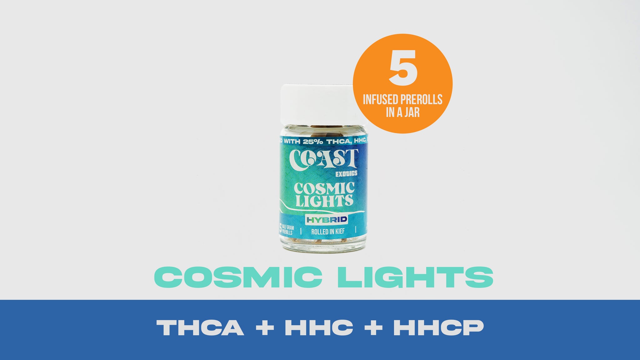 Cosmic Lights-5 pack- half gram Thca kiefed preroll